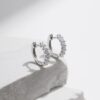 MODIAN D Color Moissanite Small Hoop Earrings 925 Sterling Silver Hollow Sparkling Ear Buckles For Women Wedding Fine Jewelry