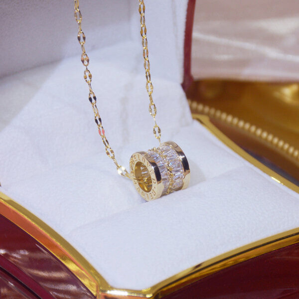 c1adb2d62e530f18 Korea Fine Jewelry 14k Real Gold Plated Micro-inlaid Zircon Flashing Diamond Letter Necklace Clavicle Chain Necklaces for Woman