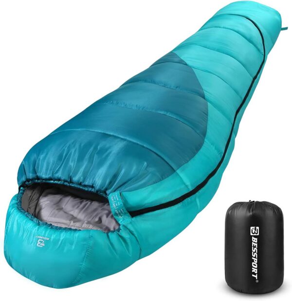 c1c5ef143cfb0eab Bessport Mummy Sleeping Bag | 15-45 ℉ Extreme 3-4 Season Sleeping Bag for Adults Cold Weather– Warm and Washable, for Hiking Traveling & Outdoor Activities