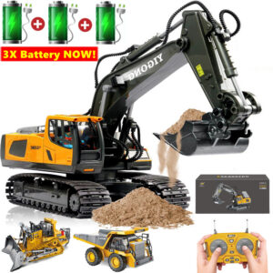 c1e38c4aef9d09a1 4WD Remote Control Excavator Toy Radio Controlled RC Dump Truck Vehicle Crawler Bulldozer Construction Car Gifts for Kids Boys
