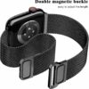 Geoumy Metal Magnetic Bands Compatible for Apple Watch Band 41mm with Case, Stainless Steel Milanese Mesh Loop Replacement Strap Compatible with iWatch Series 8/7/6/5/4/3/2/1 SE Women Men,Brown Gold