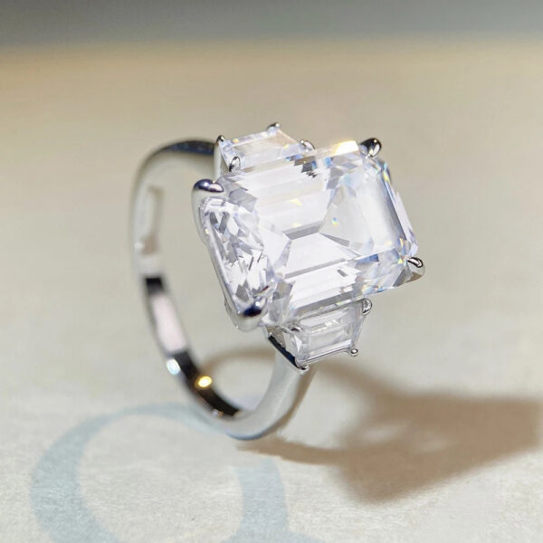 c1e824899886b49c Wong Rain Luxury 925 Sterling Silver Emerald Cut 10CT Aquamarine Lab Sapphire Gemstone Wedding Engagement Jewelry Ring Wholesale