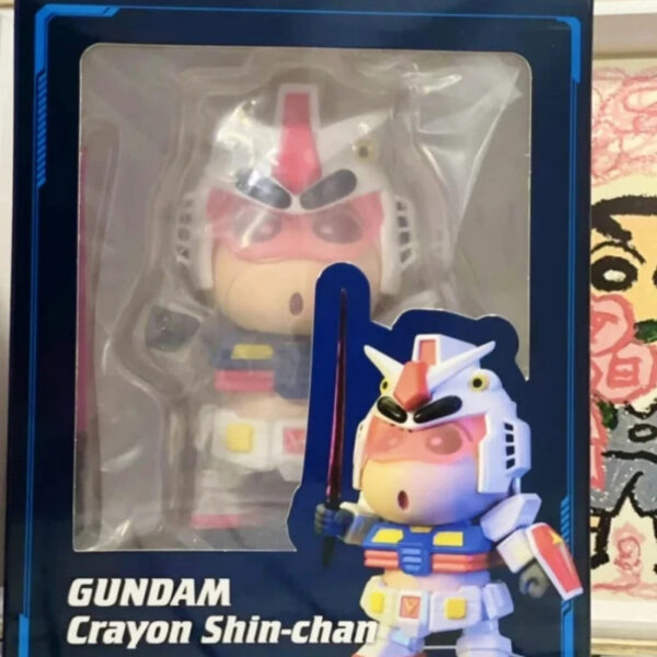 c1f1bd353e72178b 15CM Gundam Crayon Shan-chan Figures GD Shan-chan HIHI Cos Action Figures With Light Base Statue Model Collection Kids Toy Gifts