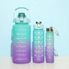 c1f5648a11f1c4b3 3Pcs Gradient Plastic Set Large Capacity Sports Water Bottle Outdoor Travel Gym Fiess Jugs Student Portable Cup WIth Straw