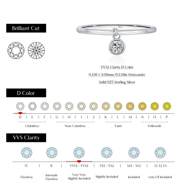 c1f8f9e9f7993715 MODIAN D Color Round Moissanite Ring 925 Sterling Silver Small Charms Sparkling Finger Rings For Women Wedding Jewelry Gift