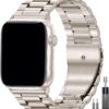 c202d50507732349 EPULY Compatible with Apple Watch Band 42mm 44mm 45mm 38mm 40mm 41mm, Business Stainless Steel Metal Wristband for iWatch SE & Series 7 6 5 4 3 2 1 for Men Women (Silver, 41mm 40mm 38mm)