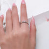 Modian Sterg Sier Simple Stackable Fashion Thin Finger Ring Charm Blue Zirconia Rings For Women Wedding Fine Jewelry