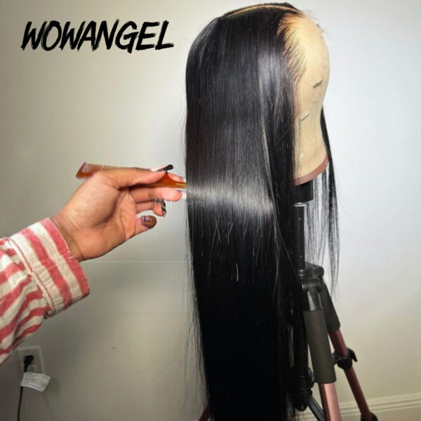 c20cda53d7a1474f WOW ANGEL 250% 13x6 Wigs Straight Invisible Melt Skin HD Lace Front Human Hair Wig