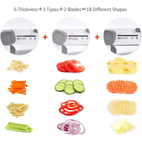c20d37d838b268b5 LMETJMA 18 in 1 Adjustable Mandoline Vegetable Slicer Stainless Steel Vegetable Slicer Julienne Slicer for Potato Onion JT214