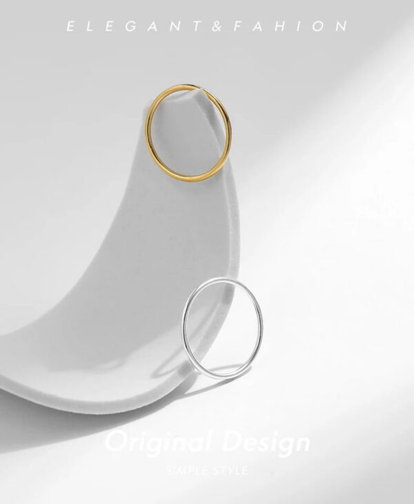 c212e36dc9ca2dd5 MODIAN 925 Sterling Silver Minimalist Thin Stackable Fashion Rings Classic Gold Color Fine Jewelry For Women Girl Party Gifts