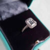 Emerald Cut 2ct Diamond Cz Ring Sterling Sier Promise Engagement Wedding Band Rings for Women Gemstones Party Jewelry Gift