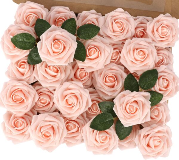 c21b6118f195691f MACTING 30PCS Artificial Glitter Flowers, Black Fake Roses with Stem for Valentines Day Tree Ornaments Party Wreath Home Spring Indoor Decorations