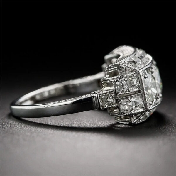 White Diamond S Sterling Bague Bizuteria Anillos Sier Jewelry Fine 2 Carat Ring for Women