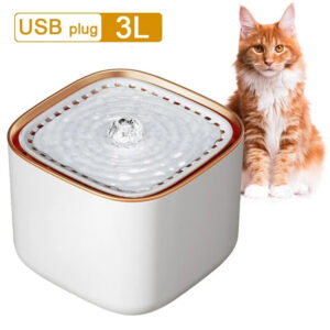 Automatic Pets 3L Large Capacity Cats Fountain Mute Pump Cat Puppy Water Dispenser With Filter