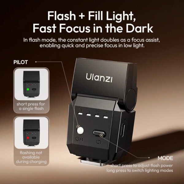 Ulanzi SL03 Spark Lite Camera Flash Portable Fill Light Camera Flash for Sony for Canon for Nikon for FUJIFILM