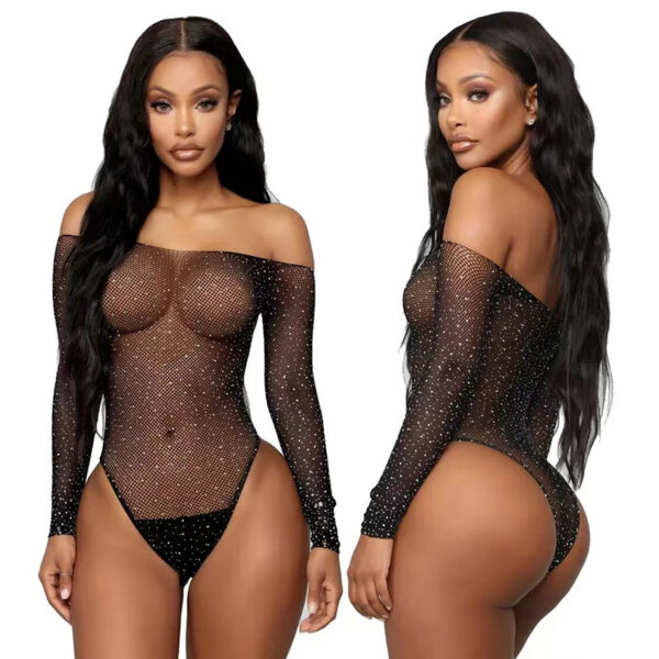c22f556b1fb71016 Plus Sexy Lace Lingerie Women's Transparent Catsuit Open Crotch Body Stockings For Sex Sling Halter Backless Teddies Bodysuits