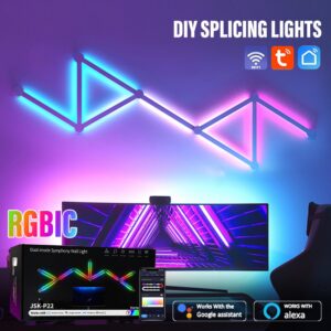 WIFI LED Smart Wall Lamp RGBIC Bar DIY Atmosphere Night Light APP Music Rhythm TV Backlight Bedroom Game Room Decoration