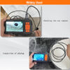Endoscope Camera 4.3 Inch Screen Replaceable 1-100 Meter Rigid Cable HD1080P 8MM Lens Pipe Inspection USB Borescope LED 2600mAh