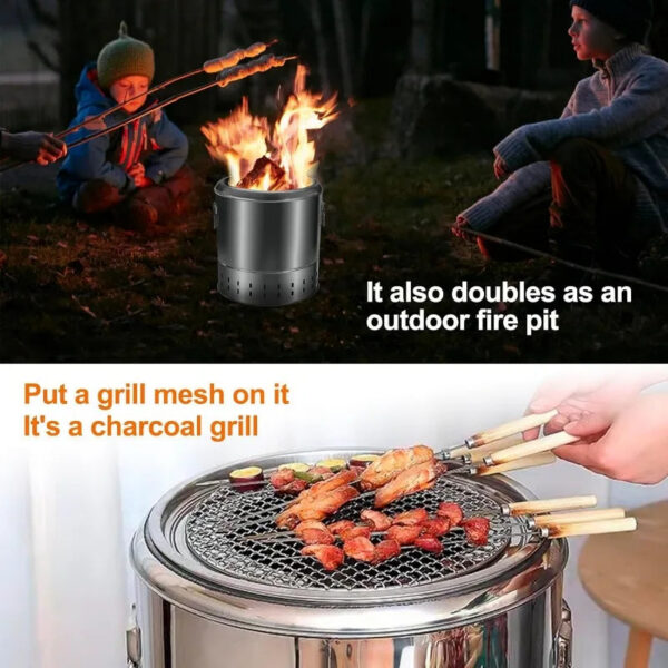 c271752c2f6d471e Stainless Steel Wrap-around Grill Charcoal Grill Smokeless Grill Cooking Grate Portable Camping Oven Household Barbecue Tools