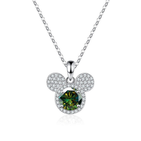 c27be881bfebdf0f JoyceJelly S Sterling Sier Pendant 1 Carat Moissanite Diamond Necklace Women's Fashion Jewelry Rat Head Mouse