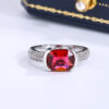c29a665f9c302bb5 2024 NEW Fashion Princess Cut Oval Ruby Full Diamond Couple Ring for Women Zircon Anniversary Gift Party Jewelry Sier Rings