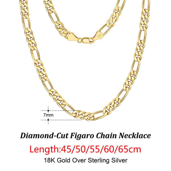 c29ec2c4910fed94 ORSA JEWELS Handmade Italy Diamond-Cut Figaro Necklace Genuine Sterling Sier Man Woman Neck Chain Jewelry Gift SC34
