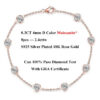 EWYA D Color Full 3/3.5mm Round Bubble Moissanite Diamond Tennis Necklace for Women Party S Sier 2-Layer Neck Chain