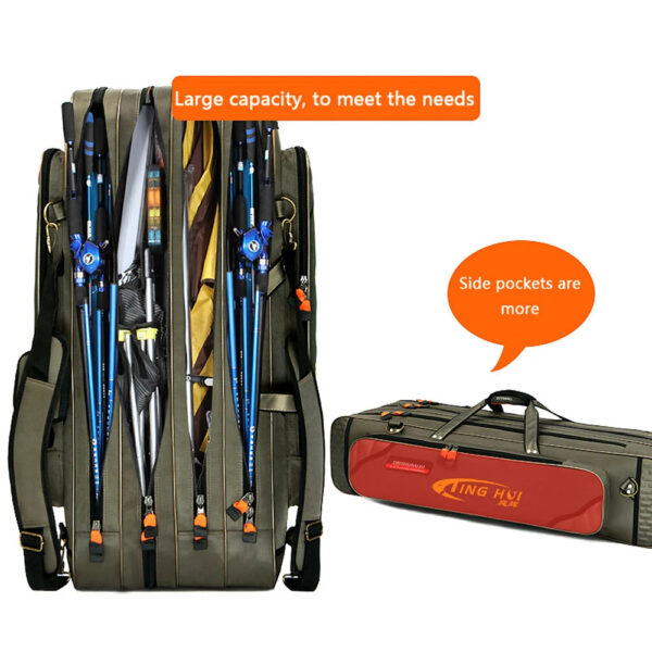 Multifunctional Fishing Rod Bag Spinning 2/3/4 Layers 80-130CM 1680D Oxford Reel Pole Gear Storage Case for Fishing Tackle