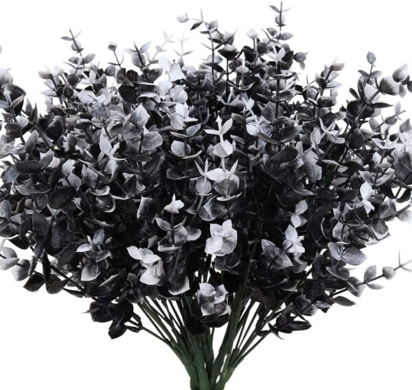 RECUTMS 12 Bundles Artificial Outdoor Plants, Artificial Greenery for Flower Arrangements Shrubs UV Resistant Faux Plastic Plants Spring Decorations for Home Front Porch Decor(White)