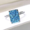 c2e73aa2e592cb46 OEVAS 100% Sterling Sier 8*10mm Yellow Pink Aquamarine High Carbon Diamond Radiant Cut Rings For Women Party Fine Jewelry