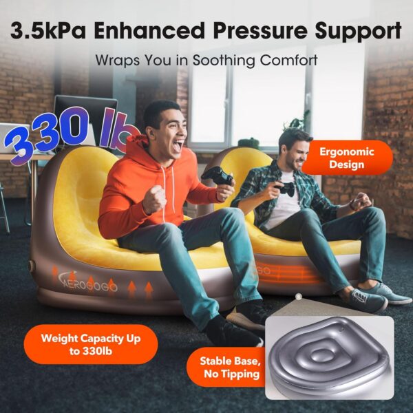 c2e821a662ef234c Inflatable Couch Built in Rechargeable Pump, 3kPa High-Pressure Lounge Chair, Inflatable Bean Bag Chair for Indoor Office Outdoor Camping