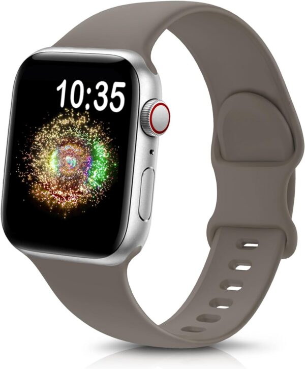 c2fb5a51609279d7 TreasureMax Sport Band Compatible with Apple Watch Bands 38mm 40mm 41mm 42mm 44mm 45mm 49mm,Soft Silicone Strap Compatible for Apple Watch Series 9 Ultra 8 7 6 5 4 3 2 1 SE Men Women Grey 38/40/41MM