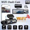 c3073a937a5650be 1080P WIFI Dual camera Dash Cam for cars,Front And Inside,car camera with IR Night Vision,Loop Recording,wide angle Car DVR Came