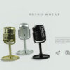 Simulation Props Retro Dynamic Vocal Microphone Vintage Style Wireless Mini Mic Universal Stand Stage Performance Karaoke