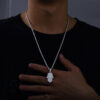 New Moissanite Iced Out Bling Hamsa Hands Pendants Necklaces S Sier Charm For Men Women Hip Hop Jewelry Passed Diamond Test