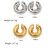 Stainless Steel Thick Cylindrical Hollow Ear Clip for Women PVD Gold Plating Waterproof Trendy Fashion Jewelry Party Gifts