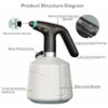 2L Plant Spray Bottle Automatic er USB Electric Sanitizing Sprayer Watering hine Plants Garden Tool