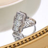 c349d62fba4073fa Szjinao Unique 3 Stone Moissanite Ring With Certficiate 100% Sterling Sier Engagement Jewelry For Women Pass Diamond Test