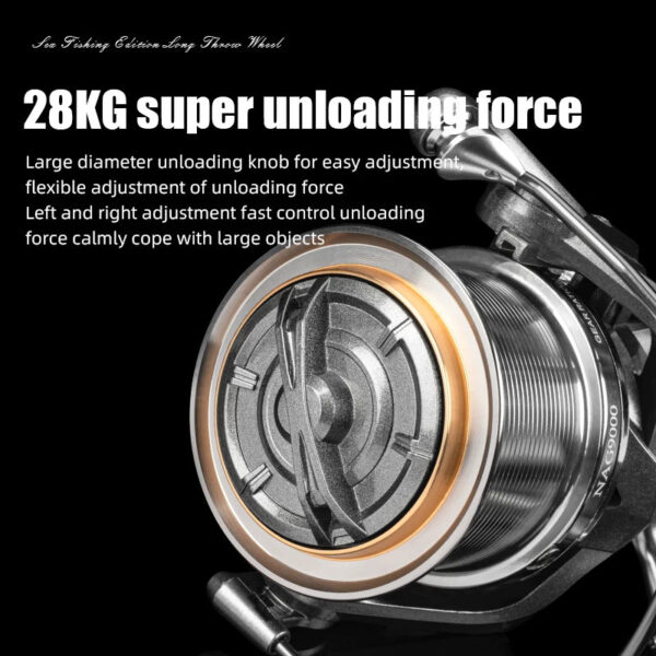 BEARKING New NAG Sea Fishing Waterproof Fishing Scroll 8000-14000 Model Speed 4.8:1 Maximum Fishing Force 18KG Waterproof Scroll