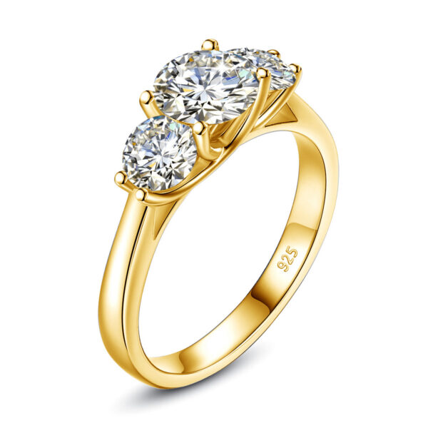 c3690aac4bc72e6d Yellow Gold Moissanite Rings for Women Total Is 2ct D Color VVS1Eternity Engagement Jewelry With Certificate Original Trend Gift