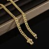 Golden Fashion Miami Stainless Steel Cuban Chain Hip Hop Men's And Women's Jewelry Necklace