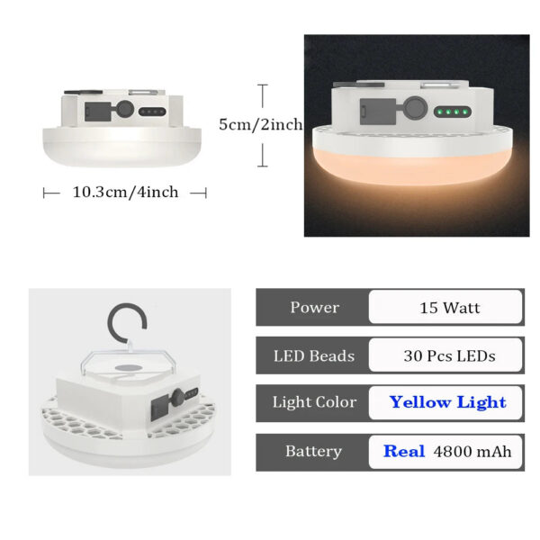 Portable Camping Lantern Rechargeable Strong Light Camping Lamp LED Bulb Emergency High Power Tent Lighting Flashlight Equipment