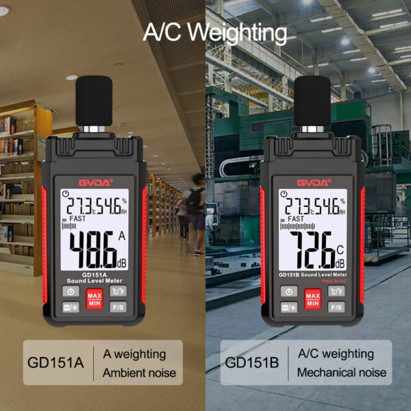 GVDA Digital Audio Level Sonometro Sound Decibelimetro 30-130dB Decibel Portable Noise Meter