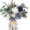 c3a1c0a67097eb61 CEWOR Faux Flowers in Vase, 1 Pack, Artificial Rose Faux Flowers in Vase for Centerpiece Table Decorations and Home Office Decor