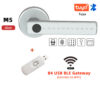 RAYKUBE BLE Fingerprint Door Digital Electronic Lock with Password/Key/IC Card/ Smartlife/ Tuya APP Unlock