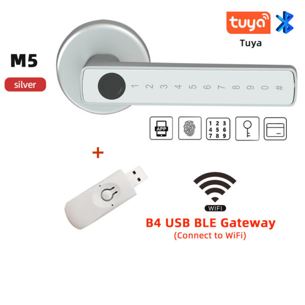 RAYKUBE BLE Fingerprint Door Digital Electronic Lock with Password/Key/IC Card/ Smartlife/ Tuya APP Unlock