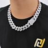 c3bc3717111aa428 HOYON Lab Moissanite Cuban Chain Men's Necklace S Sier Color Jewelry Hip Hop Rock CZ Diamond Neck Collares