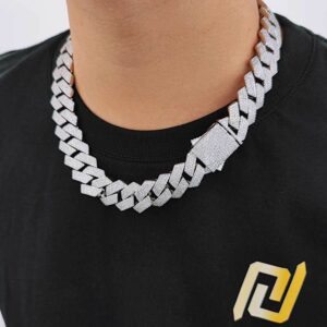 c3bc3717111aa428 HOYON Lab Moissanite Cuban Chain Men's Necklace S Sier Color Jewelry Hip Hop Rock CZ Diamond Neck Collares