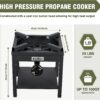 c3cb911657cdce6b 260,000 BTU Outdoor Propane Gas Stove with 0-30 PSI Adjustable Regulator and Steel-Braided Hose for Outdoor Home Cooking and Turkey Frying