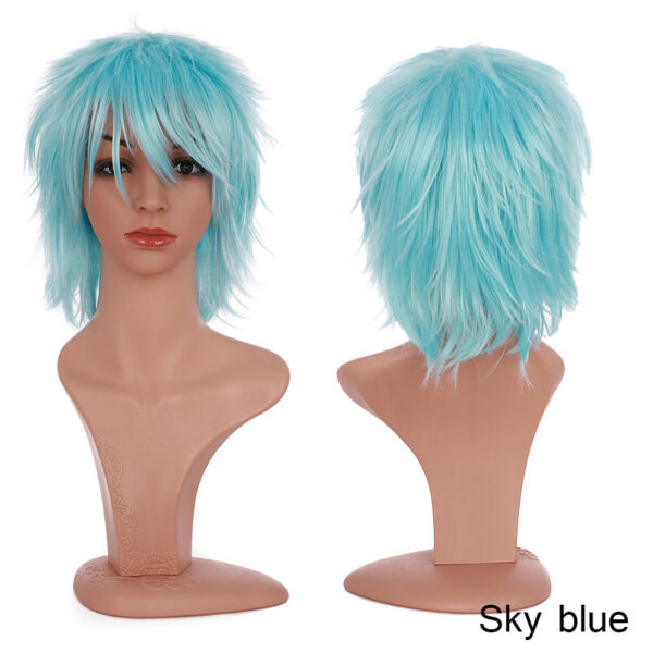 BENIHAIR Synthetic Cosplay White Red Green Blue Pink Yellow Short Layer Fake Hair Extension Men Women Party Wig
